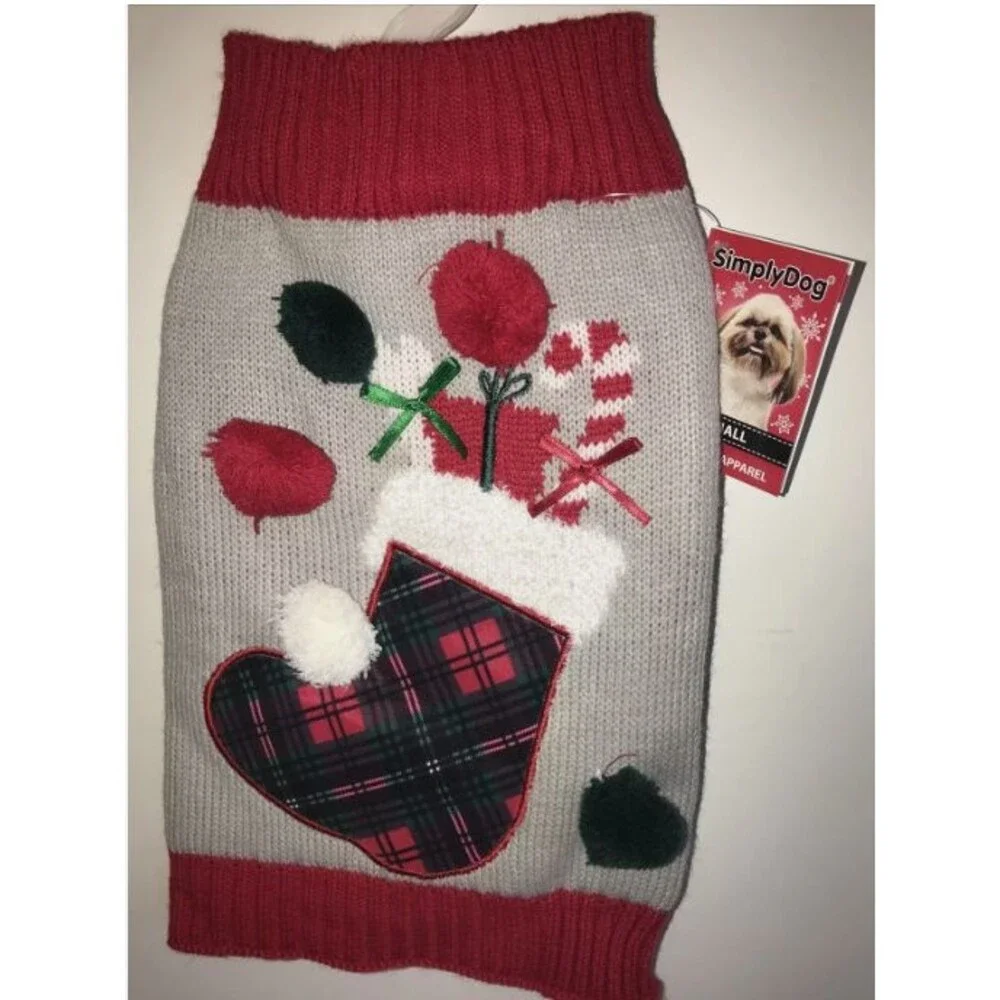 SimplyDog Holiday‎ Apparel Dog SMALL CHRISTMAS Sweater SET OF 3